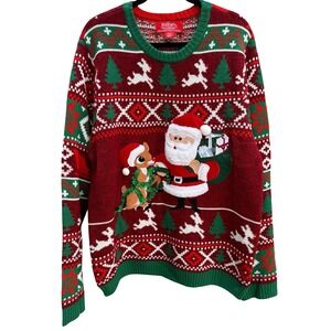 Rudolph Red-Nosed Reindeer Ugly Christmas Sweater Santa XL Red Fair Isle Kitschy